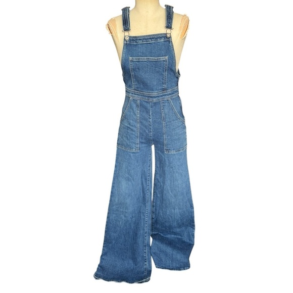 Mother Superior High-Waisted Twister Overall Sneak Punch Buggy Blue Denim Small - Picture 4 of 15